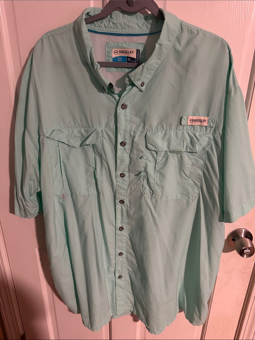 Magellan Outdoors Men’s Short-Sleeve Button-Down Shirt - Mint